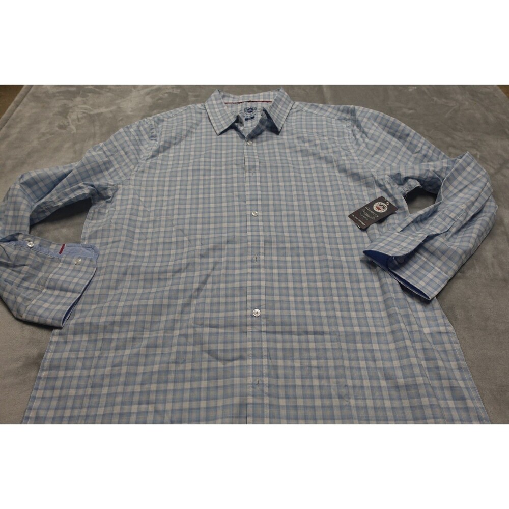 Flag Anthem Men's Size XL Blue Checkered Long Sleeve Button Up Shirt NWT